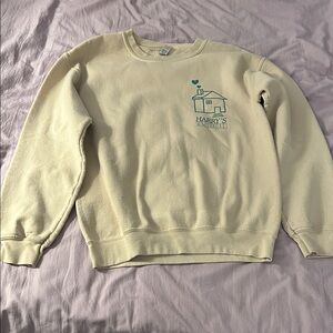 Cream Harry Styles Sweater with Green Print Song Titles